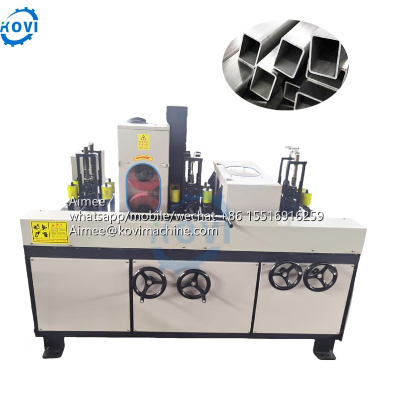 Automatic square pipe polishing machine stainless steel square tube derusting deburring machine metal pipe polishing machine