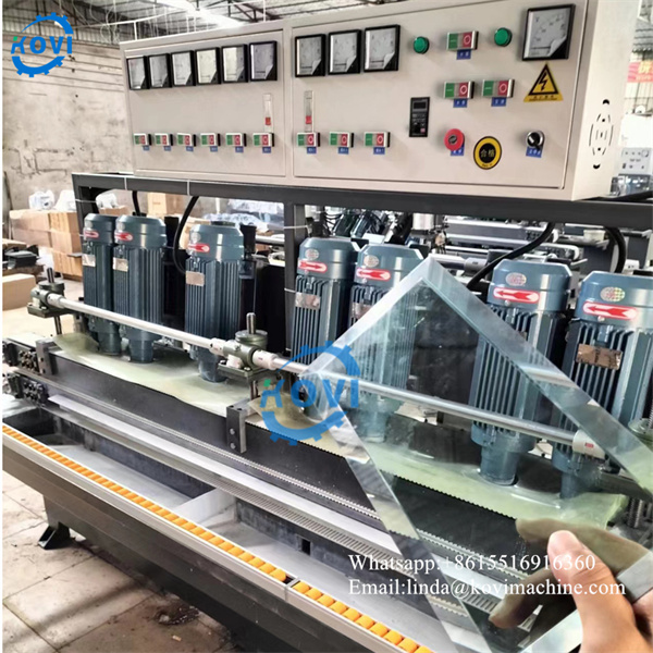 Portable Glass Edging Grinding Polishing Machine 4 Motor Straight Line Mirror Grinding Glass 6 Motor Beveled Edge Polishing Machine