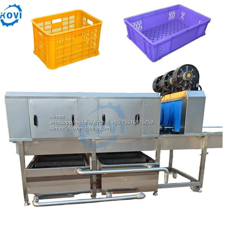 Automatic Plastic Basket Washing Machine Poultry Crate Tray Washer Machine Food Container Cleaning Machine
